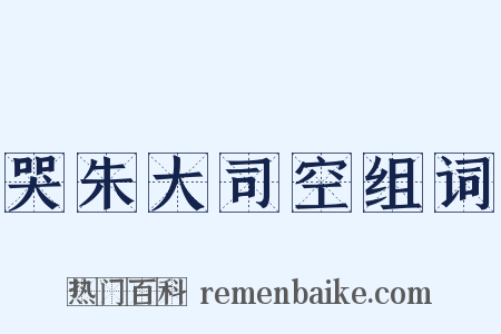 哭朱大司空组词是什么意思的图片